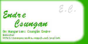 endre csungan business card